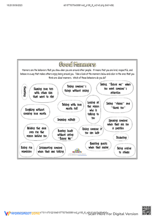 Practicing Good Manners Worksheet