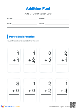 Beginner Addition: Add Numbers 0-3