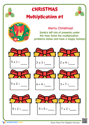 Merry Christmas Subtraction Worksheet