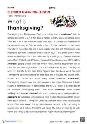 Blended Learning What is Thanksgiving