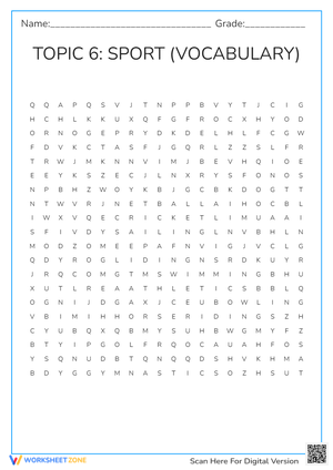 Sport Word Search