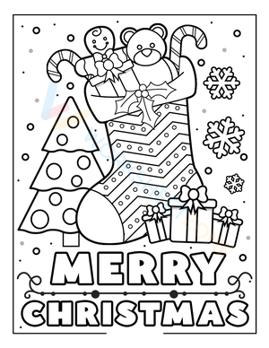 Merry Christmas Coloring Page Worksheet