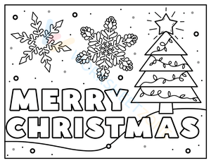 Merry Christmas Scene Coloring Worksheet