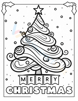 Whimsical Christmas Tree Coloring Worksheet