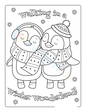 Winter Wonderland: Cute Penguins Coloring Page