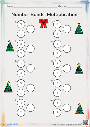 Number Bonds: Multiplication Worksheet