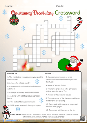 Christian Christmas Crossword Puzzle Fun