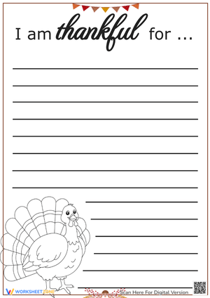 I Am Thankful For' Printables 