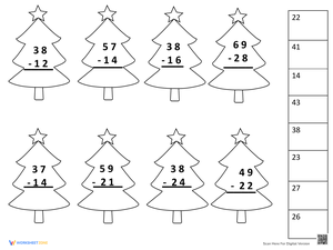 Christmas Tree Subtraction without Regrouping