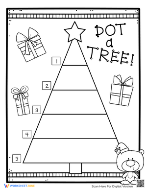 Dot-a-Christmas Tree Worksheet for Creative Fun