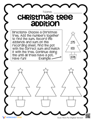 3-Digit Addition Christmas Worksheet | Grade 2 Ready