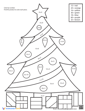 Christmas Tree Color by Number 8