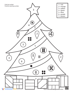 Christmas Tree Color by Number 1