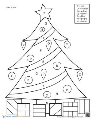 Christmas Tree Color by Number 3