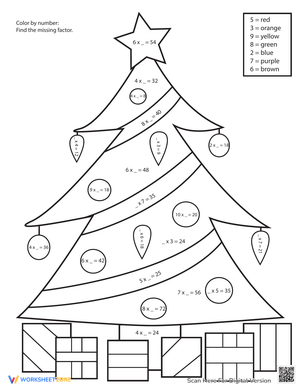 Christmas Tree Color by Number 9