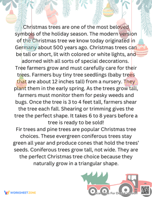 Christmas Tree Reading Passage