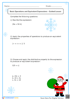 Equivalent Expressions Christmas