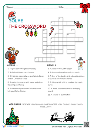 Christmas Crossword Puzzle - Holiday Vocabulary Fun!
