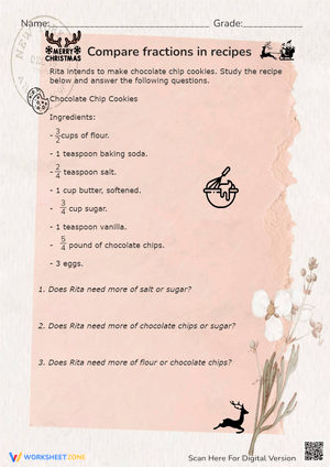 Compare Fractions In Recipes