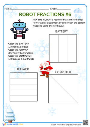 Innovative Robot Fractions Worksheet