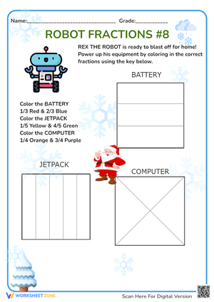 Creative Robot Fractions Worksheet