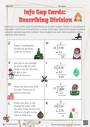 Christmas Division Info Gap Cards - Standard Algorithm Practice