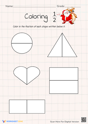 Coloring Shapes: The Fraction 1/2