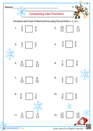 Fraction Comparison Practice Sheet