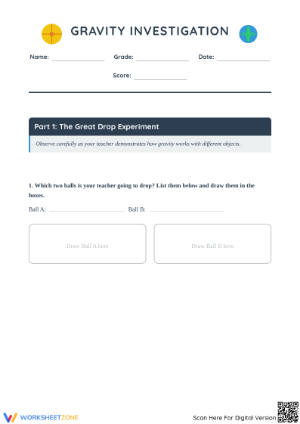 Gravity Worksheet