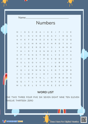 Numbers Word Search