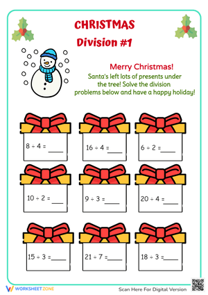 Festive Christmas Multiplication Worksheet