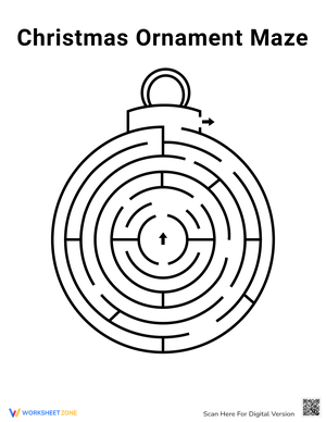 Ornament Maze Printable: Holiday Fun