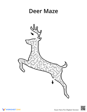 Deer-Shaped Christmas Maze Challenge