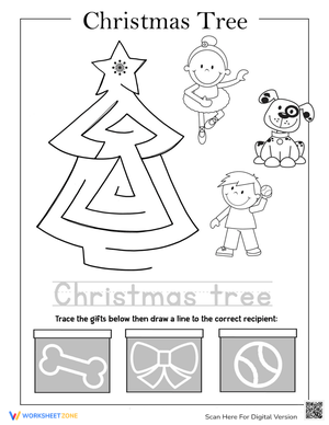 Easy Christmas Tree Maze for Kids