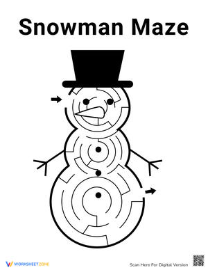 Snowman Maze Printable