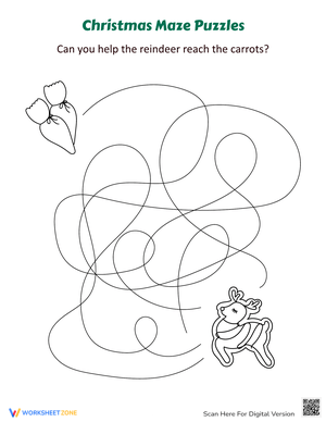 Reindeer Carrot Maze Puzzle Adventure