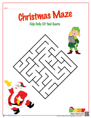 Easy Holly Santa Maze