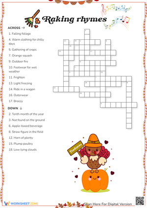 Raking Rhymes Crossword Game