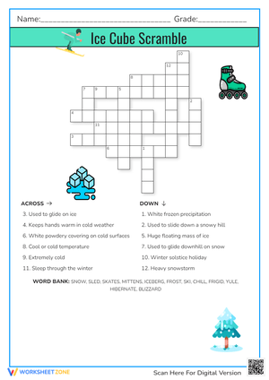 Unscramble the Ice Cube Word Scramble