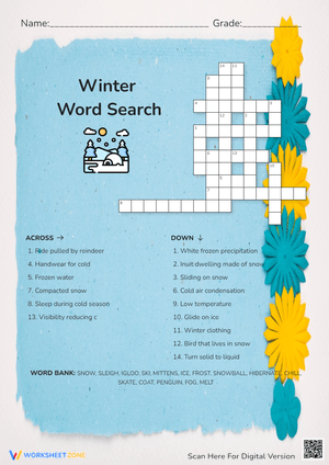 Word Search on Winter Theme