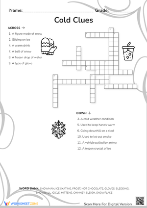 Solve these Cold Clues Word Puzzle