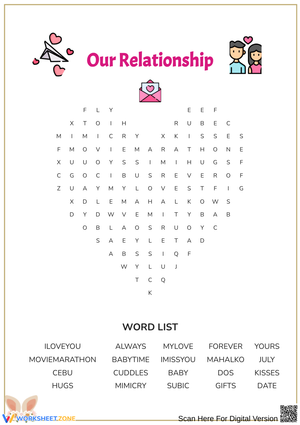 Our Relationship Word Search Puzzle