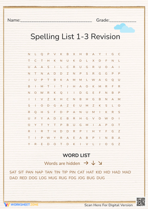 Spelling List 1-3 Revision