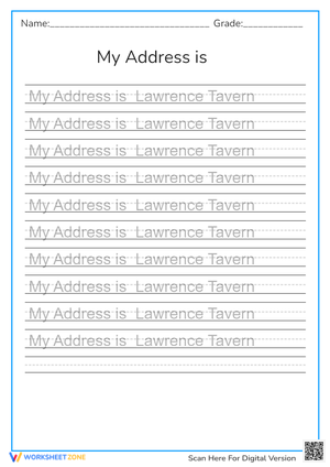  Learn to Write Your Address 