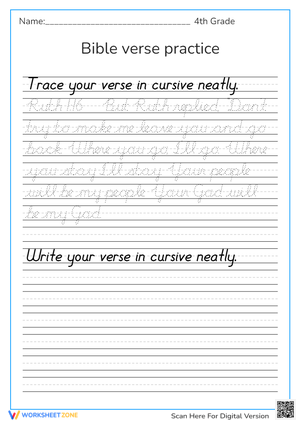 Trace and Write Bible Verse Practice 