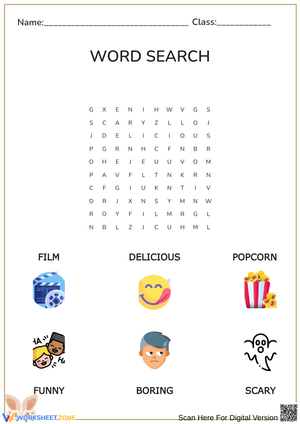 Movie-Themed Word Search Puzzle