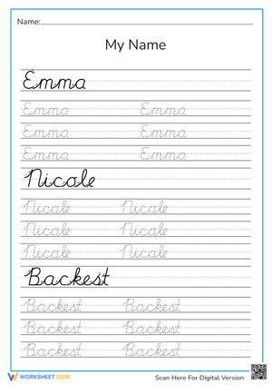 Name Tracing Worksheet (PDF) - Personalized