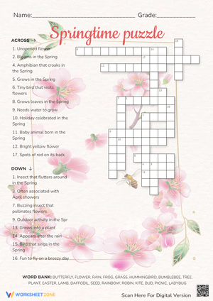 Engaging Springtime Puzzle Worksheet for Kids