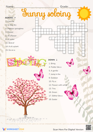 Enjoy Sunny Solving Word Game Worksheet