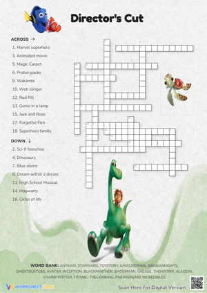 Movie Crossword Puzzle | Grade 2 Essential Worksheet